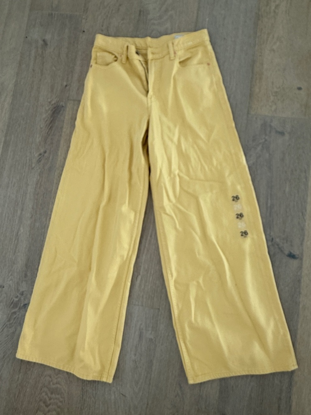 GAP Yellow baggy mid rise denim